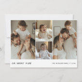 手書きOh What Christmasベビーファミリーフォト シーズンカード (正面)