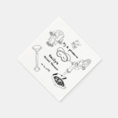 手書きPjおよびプロセッコブライダルシャワー スタンダードカクテルナプキン (角)