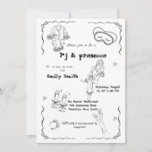 手書きPjおよびプロセッコブライダルシャワー 招待状 (正面)