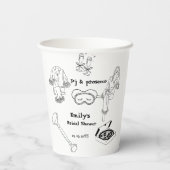 手書きPjおよびプロセッコブライダルシャワー 紙コップ (裏面)