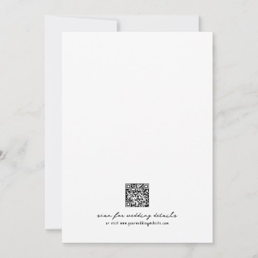 手書きQRコーお洒落ド結婚 招待状 (裏面)