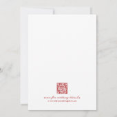 手書きQRコードレッドお洒落結婚ズ 招待状 (裏面)