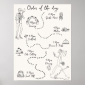 手書きScribblレトロ結婚タイムライン ポスター (正面)