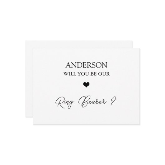 手書きScriptハートリングベアラー提案カード 招待状 (正面/裏面インサイチュ)