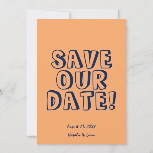 手書でカラフルはっきりしたユニークは セーブザデート (正面)