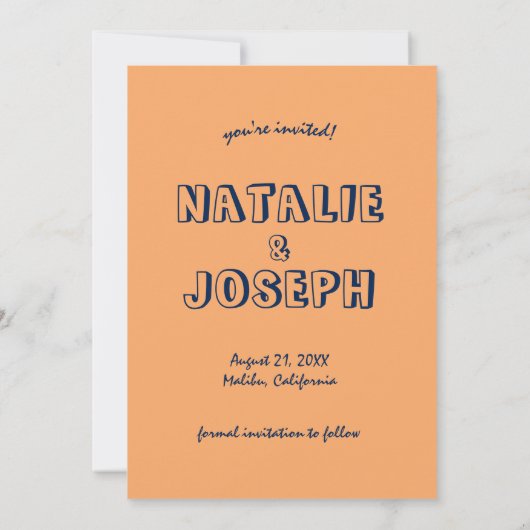 手書でカラフルはっきりしたユニークは セーブザデート (裏面)