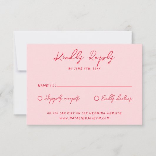 手書でカラフルはっきりしたユニークは 出欠カード (正面)