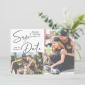 手書よくはしゃぐきカジュアルタイポグラフィ2写真 セーブザデート (スタンド正面)