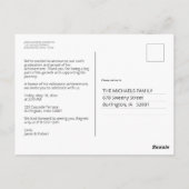 手書エレガントきの卒業写真のお知らせ ポストカード (裏面)