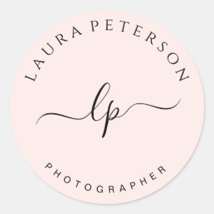 手書エレガントきの書シンプル籍 ラウンドシール