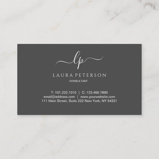 手書エレガントきの書シンプル籍 名刺 (裏面)