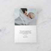 手書エレガントきスクリプ結婚ト写真 サンキューカード (内部)