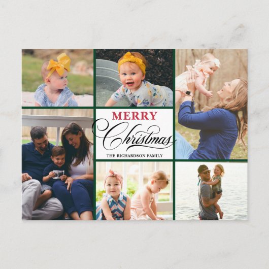 手書エレガントきタイポグラフィ | 6フォトコラージュ シーズンポストカード (正面)