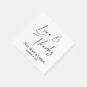 手書エレガントきフォントタイポグラフィラブ&感謝してい スタンダードカクテルナプキン (角)