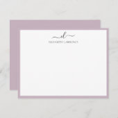手書エレガントきモノグラムのスクリプトノートカード ノートカード (正面/裏面)