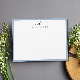 手書エレガントきモノグラムのスクリプトノートカード ノートカード