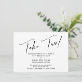 手書エレガントき入力の遅延結婚カード数： 2 招待状 (スタンド正面)