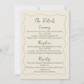 手書エレガントき手書きミニマル結婚リスト 招待状 (裏面)