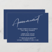 手書エレガントき海軍延期のお知らせ 招待状 (正面/裏面)