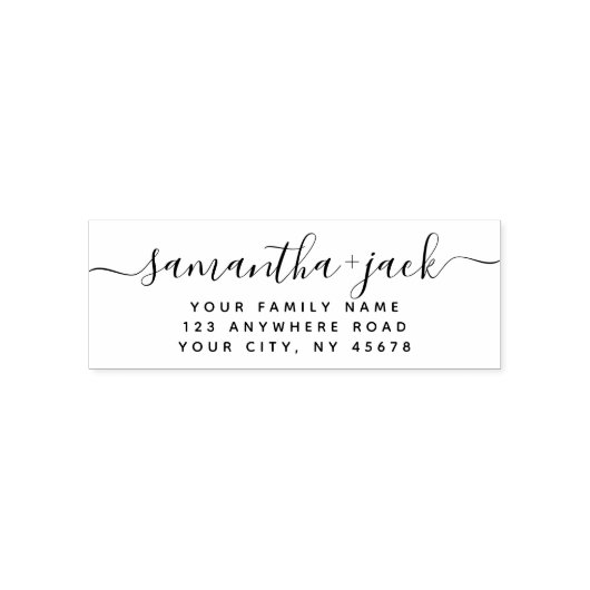 手書エレガントき結婚のシック差出人住所 セルフインキングスタンプ (デザイン)