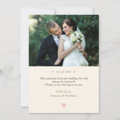 手書エレガントき結婚の写真サンキューカード サンキューカード (裏面)