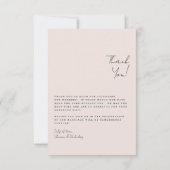 手書エレガントき額付きフォト赤面結婚ズ サンキューカード (裏面)