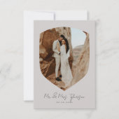 手書エレガントき額付き写真結婚の サンキューカード (正面)