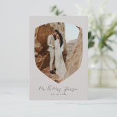 手書エレガントき額付き写真結婚の サンキューカード (スタンド正面)