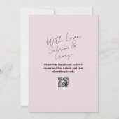 手書エレガントモダンきQRコー結婚ド 招待状 (裏面)