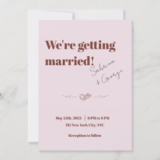 手書エレガントモダンきQRコー結婚ド 招待状