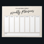 手書カジュアルきシンプルプランナー、クリーム ノートパッド<br><div class="desc">この汎用性の高い週次プランナーは、ヘッダを除き、すべて編集可能な非常に基本的な要素で設定されている。「週次プランナー」という言葉は描写手書きフォントで書かれていカジュアルて、グラフィックとしてページの先頭に配置されている。[テンプレート]フィールドを使用して、フィット感のある詳細を追加する。色や他のフォントも変えもしろ！</div>