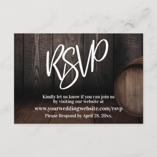 手書カジュアルきタイポグラフィ木製樽 エンクロージャーカード (正面)