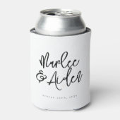 手書カジュアルきパーソナライズされた結婚の 缶クーラー (缶正面)