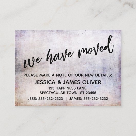 手書カジュアルき引っ越しましたかわいらしカーグランジド 名刺 (正面)