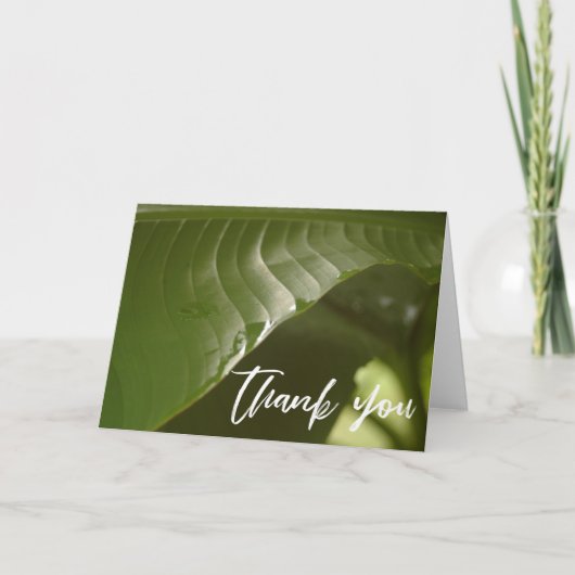 手書カジュアルき感謝バナナリーフ写真 カード (正面)