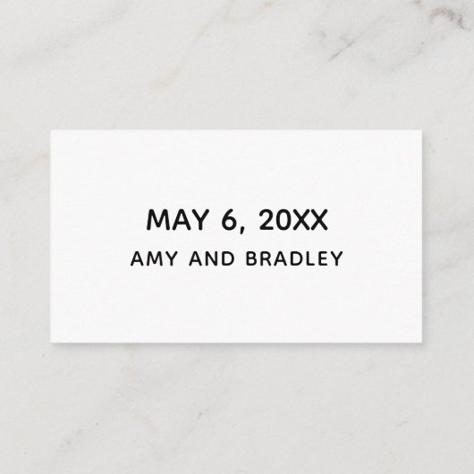 手書カジュアルき白黒結婚のWebサイト エンクロージャーカード (裏面)