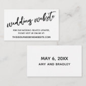 手書カジュアルき白黒結婚のWebサイト エンクロージャーカード (正面/裏面)