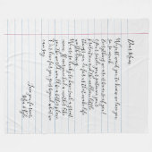 手書カスタマイズき手紙の愛メッセージ母 フリースブランケット (正面(横))