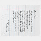 手書カスタマイズき手紙の愛メッセージ母 フリースブランケット (正面(横))