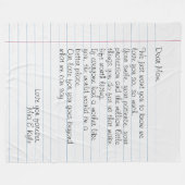 手書カスタマイズき手紙の愛メッセージ母 フリースブランケット (正面(横))