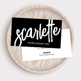 手書カッコいいきはっきりしたブラシスクリプト黒 名刺