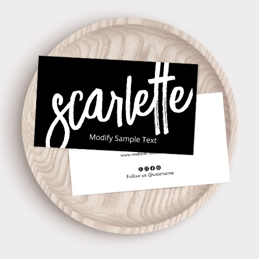 手書カッコいいきはっきりしたブラシスクリプト黒 名刺