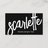 手書カッコいいきはっきりしたブラシスクリプト黒 名刺 (正面)