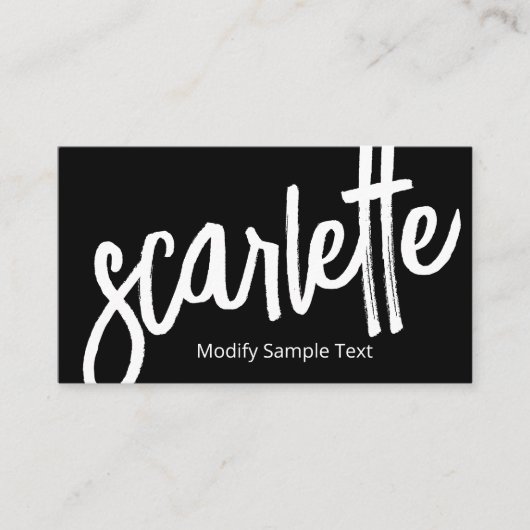手書カッコいいきはっきりしたブラシスクリプト黒 名刺 (正面)