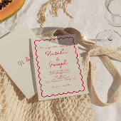 手書カラフルおもしろいユニーク結婚の 招待状