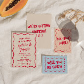 手書カラフルお洒落はっきりしたレトロ 招待状