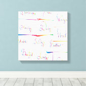 手書カラフルき前向き感動的の単語 キャンバスプリント (インサイチュ (ウッドフロア))