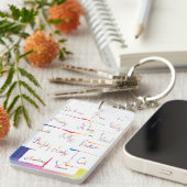 手書カラフルき前向き感動的の単語 キーホルダー (正面右)