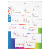 手書カラフルき前向き感動的の単語 クリップボード (裏面)