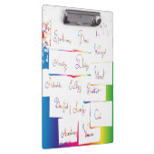 手書カラフルき前向き感動的の単語 クリップボード (右)